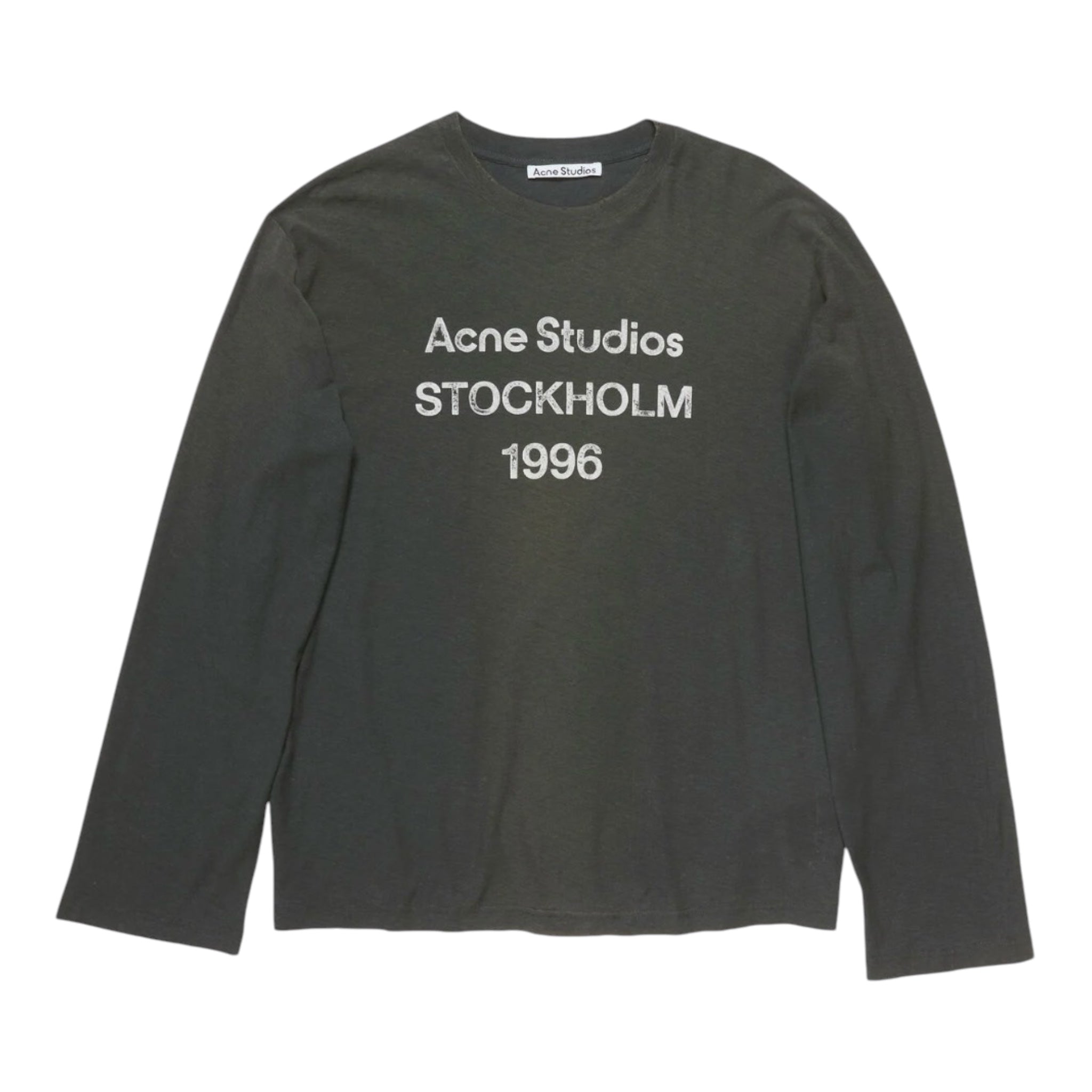 ACNE Distressed cotton-blend jersey T-shirt in Black