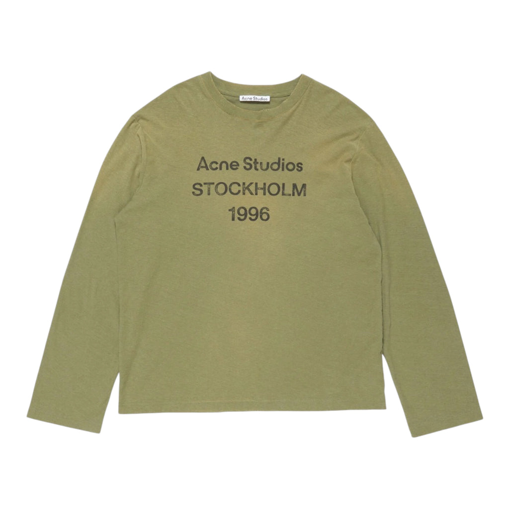 ACNE Distressed cotton-blend jersey T-shirt in Green